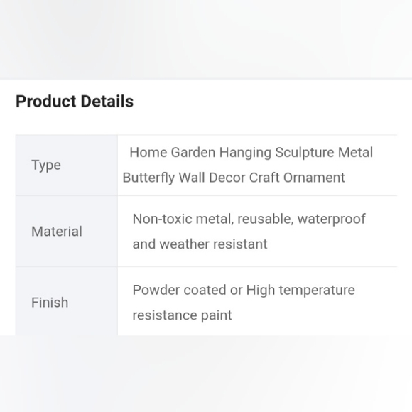 Handmade Butterfly Wall Art Metal 3D "Butterfly Welcome" Hanging Decorations - Picture 8 of 9